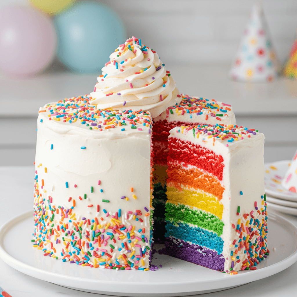 Rainbow layer cake