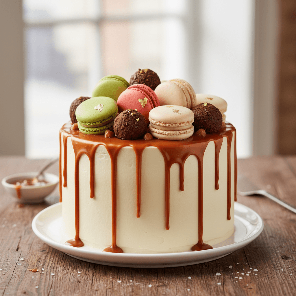 Caramel drip cake